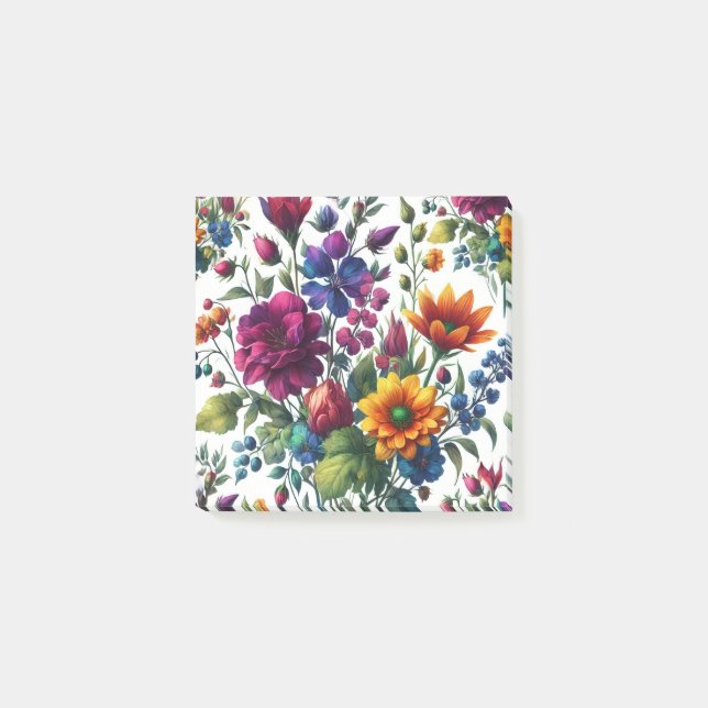 Bloco De Notas Bold Watercolor Floral (Frente)