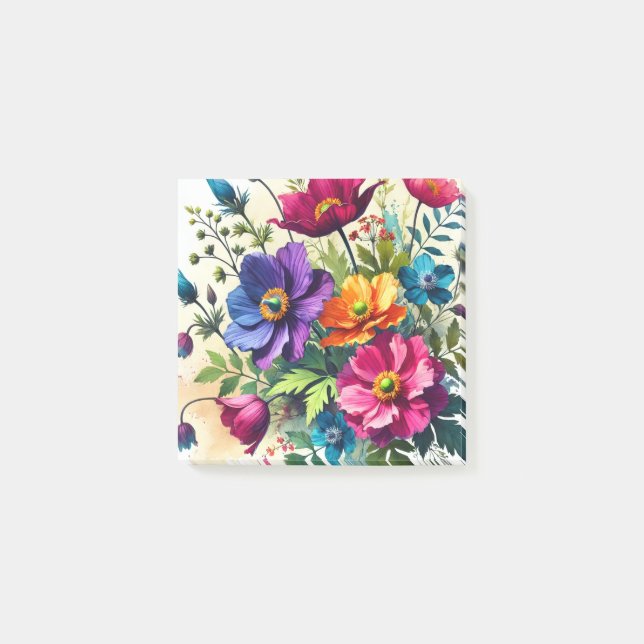 Bloco De Notas Bold Watercolor Floral (Frente)