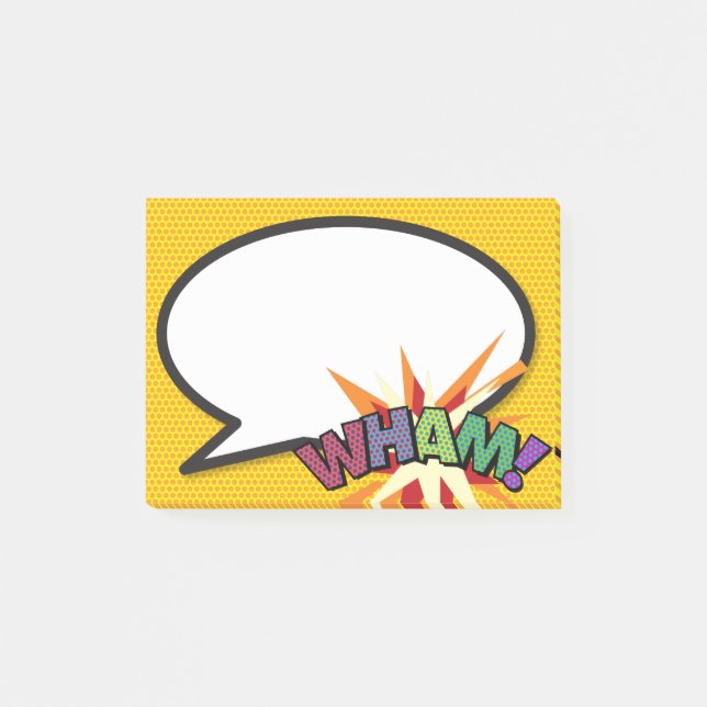 Bloco De Notas Bolha de Falha de Arte Pop de Quadrinhos WHAM (Frente)