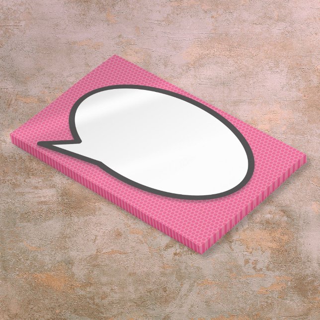 Bloco De Notas Bolha de Falha de Quadrinhos Simples Rosa (Pink Fun Simple Comic Book Speech Bubble Post-it Notes
)