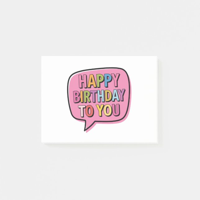 Bloco De Notas Bolha de Feliz Aniversário (Frente)
