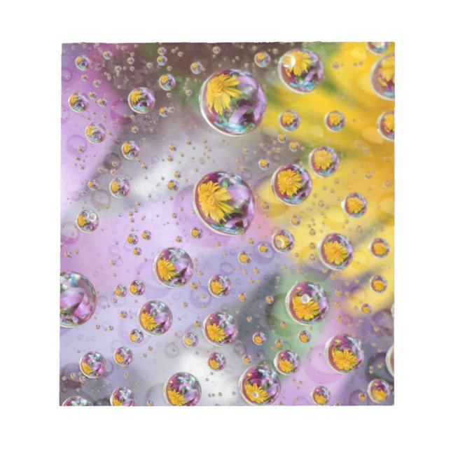 Bloco De Notas Bolhas abstratas com flores. Crédito: Nancy (Frente)