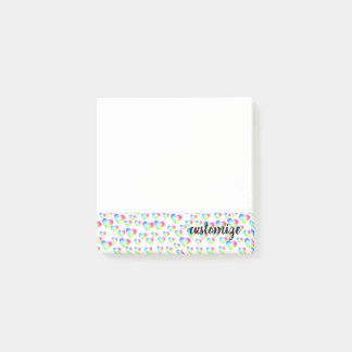 Bloco De Notas Bolhas do coração do arco-íris