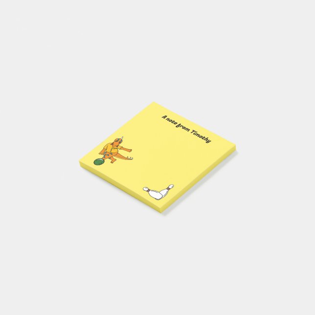 Bloco De Notas Boliche Dinossauro Cartoon Personalizado Bowlers (Inclinado)