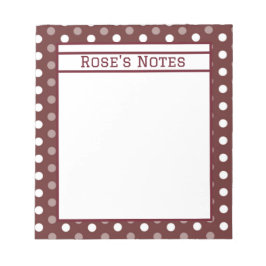 Bloco De Notas Bolinha Burgundy