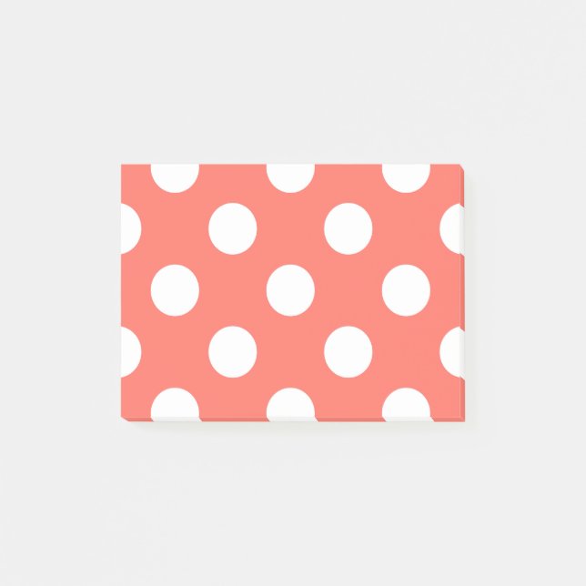 Bloco De Notas Bolinhas brancas sobre corais vivos (Frente)