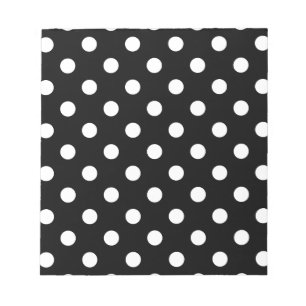 Bloco De Notas Bolinhas - branco no preto