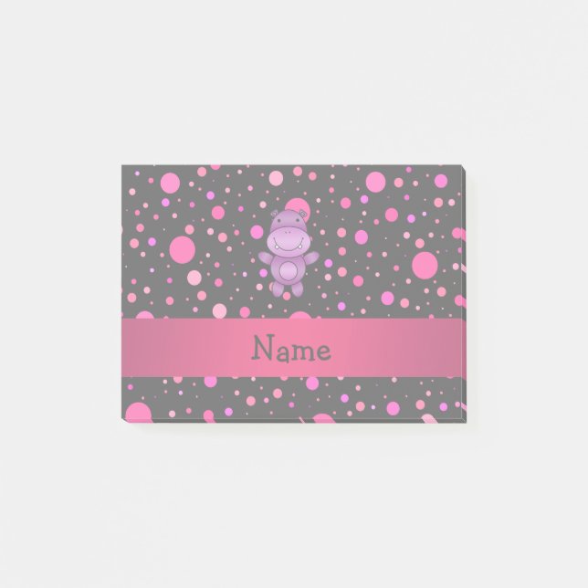 Bloco De Notas Bolinhas conhecidas personalizadas do rosa do (Frente)