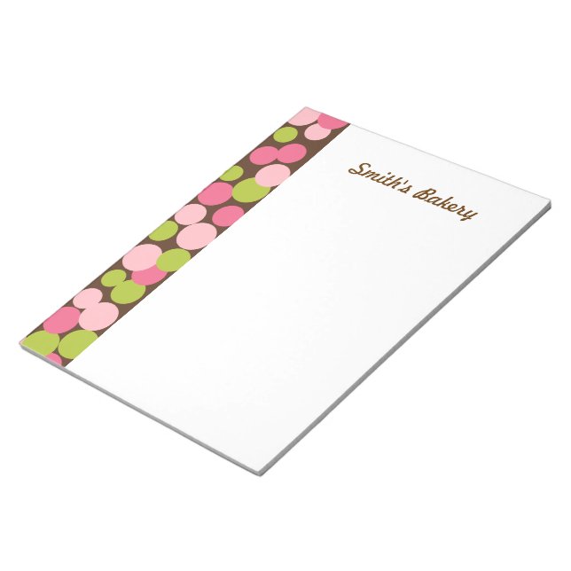 Bloco de notas Bolinhas de doces personalizado (Inclinado)