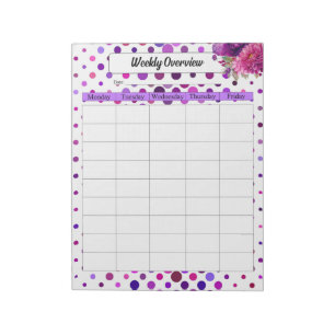 Bloco De Notas Bolinhas Floral Roxo_ Para Fazer _ Visão Geral Sem