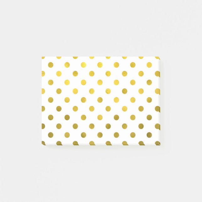 Bloco De Notas Bolinhas metálicas da folha Dourado no teste (Frente)