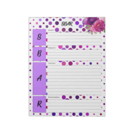 Bloco De Notas Bolinhas Roxas Florais _ Temp. SBAR