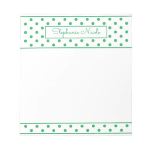 Bloco De Notas Bolinhas simples personalizada verde 