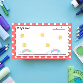 Bloco De Notas Bolinhas vermelhas, estrelas agudas e arco-íris 10