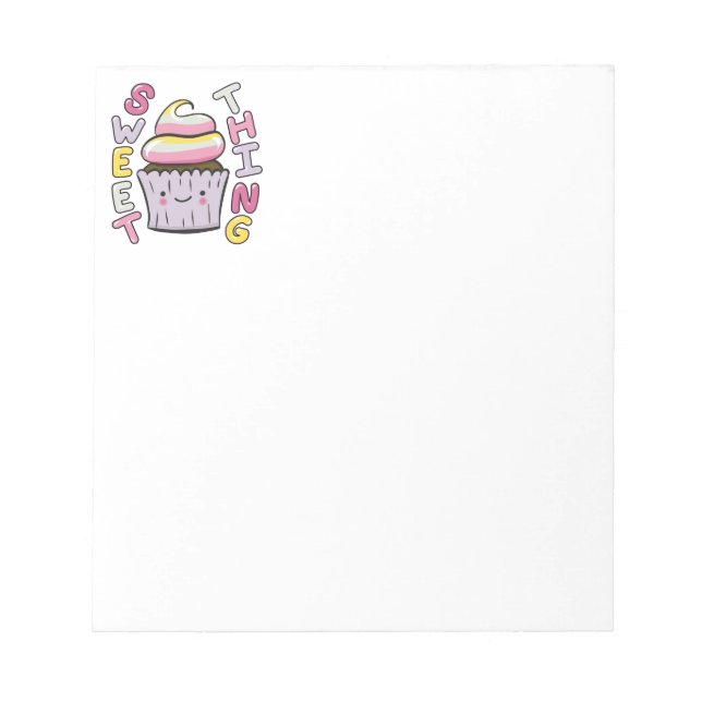 Bloco De Notas Bolo de Aniversário Kawaii Fofo com Texto (Frente)
