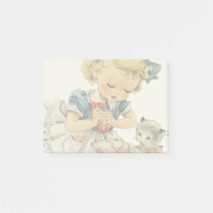 Bloco De Notas Bolo de Aniversário Retro para Menina Gato Arte In