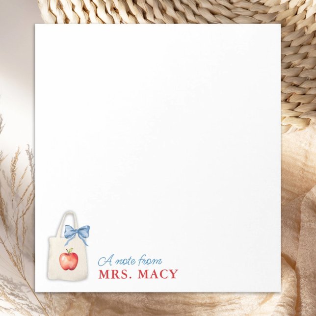 Bloco De Notas Bolsa de Aquarela Personalizada do Professor com A (Criador carregado)