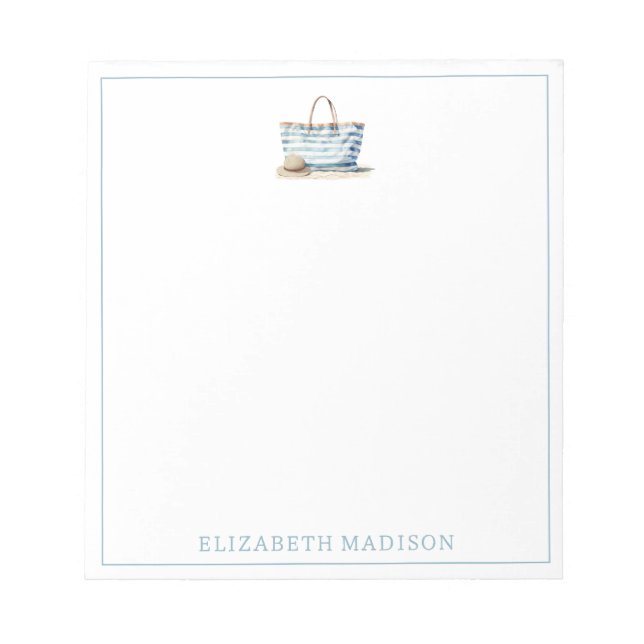 Bloco De Notas Bolsa de praia de Strike White Blue e Azul costeir (Frente)