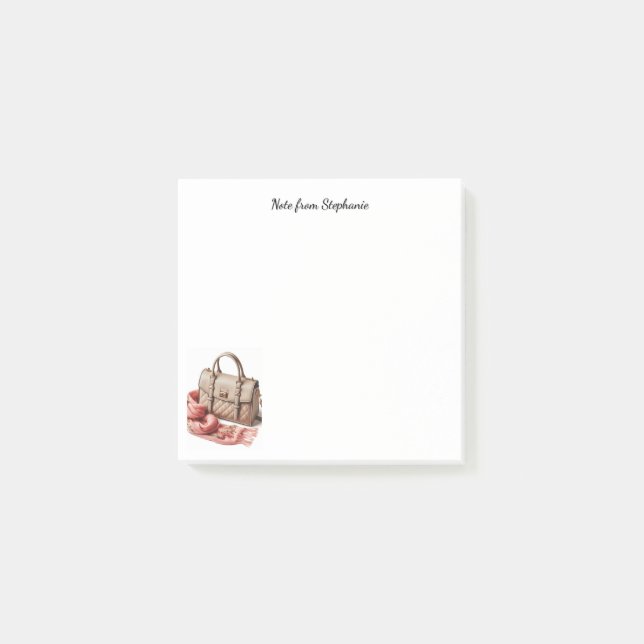 Bloco de Notas Bolsa Quiltada Uma Nota De Nome (Frente)
