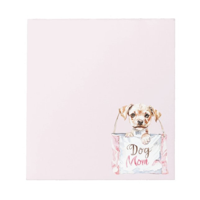Bloco De Notas Bolsa Rosa Bege Mãe de Cachorro (Frente)