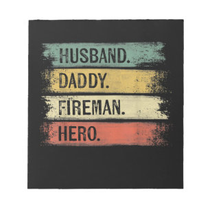 Bloco De Notas Bombeiro Hero Pai do Mens Husband