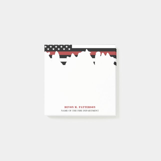 Bloco De Notas Bombeiro Personalizado - Thin Red Fire (Frente)