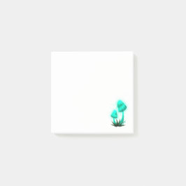 Bloco De Notas Boné Pixie Psicodélico Brilhando Cogumelo Ciano