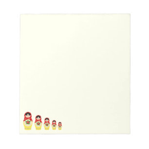 Bloco De Notas Bonecas vermelhas do assentamento do matryoshka do