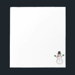 Bloco De Notas Boneco de neve do Natal<br><div class="desc">Este boneco de neve simples do Natal tem um chapéu alto com um par folhas e bagas do azevinho nele. Um lenço vermelho e uns mitenes verdes. Personalize para fazê-lo como você o quer.</div>