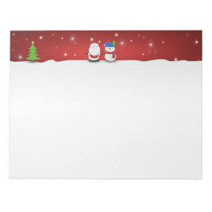 Bloco De Notas Boneco de neve e papai noel do Feliz Natal