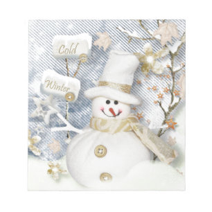 Bloco De Notas Boneco de neve frio do inverno