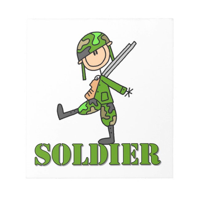 Bloco De Notas Boneco de Soldado em Palito (Frente)