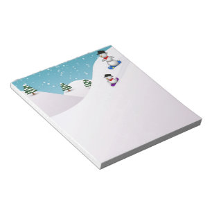 Bloco De Notas Bonecos de neve bonitos da snowboarding