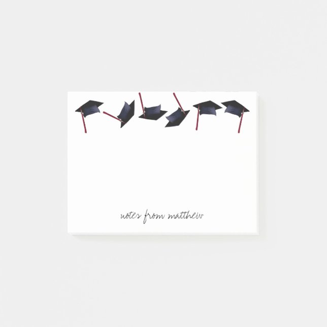 Bloco De Notas Bonés de formatura Personalizados Ficaram em B&W&M (Frente)