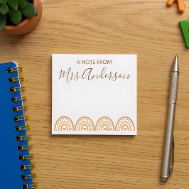 Bloco De Notas Bonita Apreciação de Professora do Bô Arco-Íris Bo