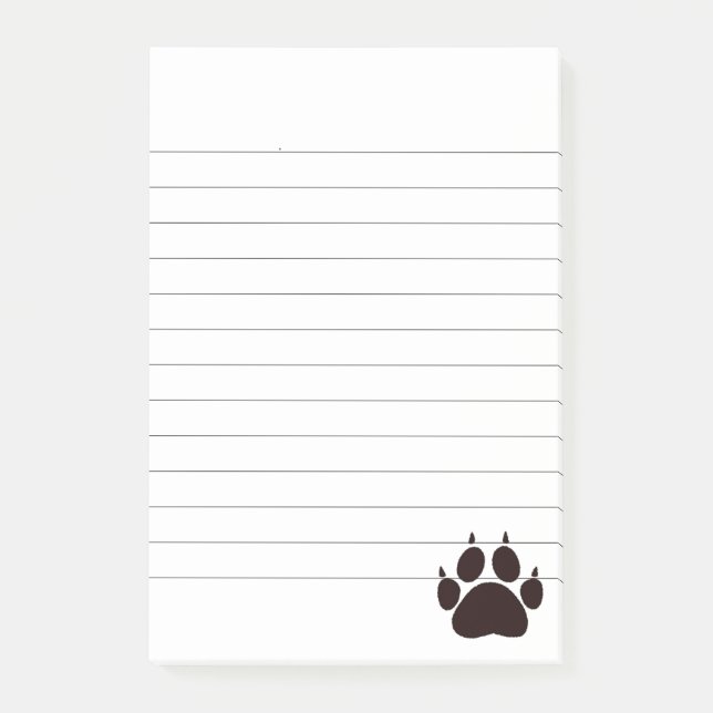 Bloco De Notas Bonita Cartoon Black Cat Paw Prints Links (Frente)