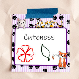 Bloco De Notas Bonita cor púrpura com patas gatinhos bonitos de 3