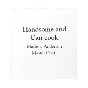 Bloco De Notas Bonita e pode cozinhar a data de chef mestre de ad