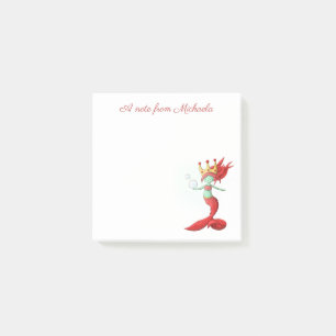 Bloco De Notas Bonita Fantasia Vermelha Rainha Siren Mermaid
