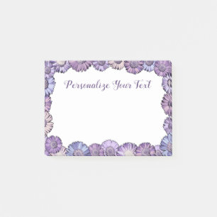 Bloco De Notas Bonita Girly Floral Border Pastel Boho Personaliza