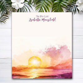 Bloco De Notas Bonito Beach e Sunset com o tema "Lista a Fazer"