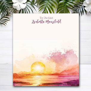Bloco De Notas Bonito Beach e Sunset com o tema "Lista a Fazer"
