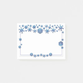 Bloco De Notas Bonito Blue Glitter Flocos de neve de inverno Nata
