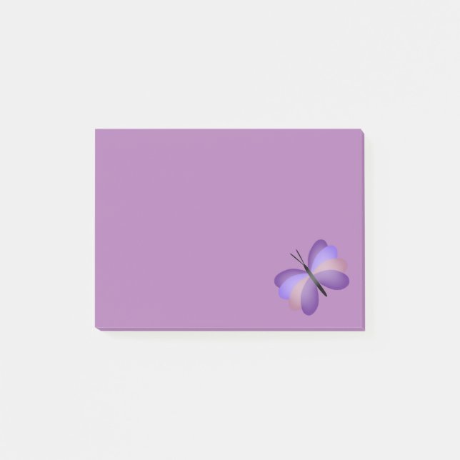 Bloco De Notas Bonito borboleta rosa e púrpura (Frente)