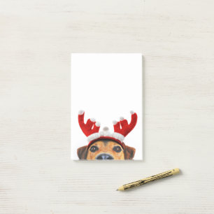 Bloco De Notas Bonito Cachorro de Natal Reindeer Antler Headband