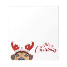 Bloco De Notas Bonito Cachorro de Natal Reindeer Antler Headband