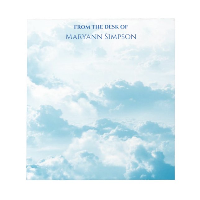 Bloco De Notas Bonito céu azul da mesa de (Frente)