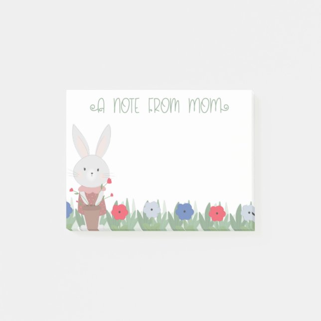 Bloco De Notas Bonito Coelhinho de Páscoa Mãe (Frente)