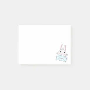 Bloco De Notas Bonito coelhinho segurando carta de amor