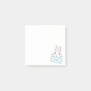 Bloco De Notas Bonito coelhinho segurando carta de amor
